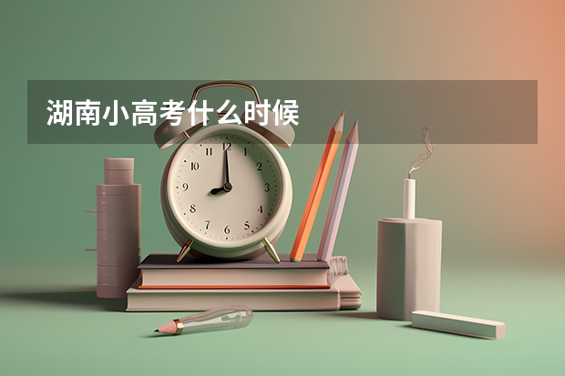 湖南小高考什么时候