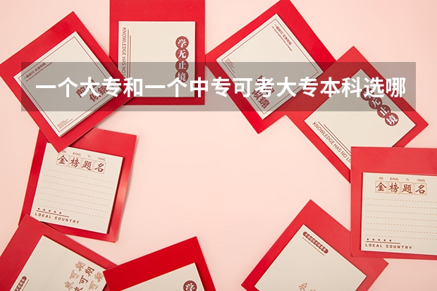一个大专和一个中专可考大专本科选哪个?