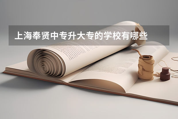 上海奉贤中专升大专的学校有哪些