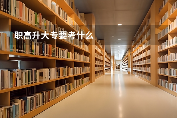 职高升大专要考什么