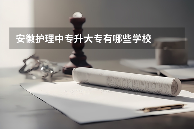 安徽护理中专升大专有哪些学校